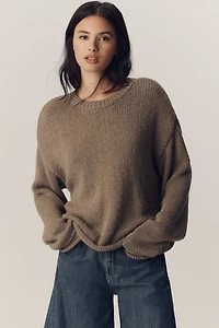 Pilcro Cotton Oversized Roll-Hem Pullover Sweater