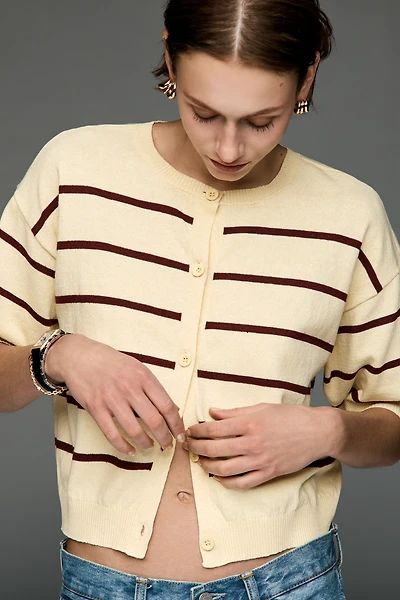 By Anthropologie Crew-Neck Cardigan Sweater