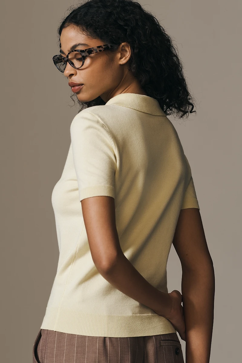 Endless Rose Short-Sleeve Collared Sweater