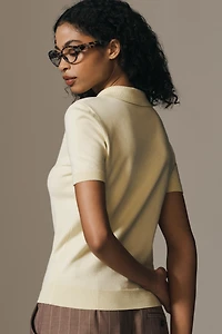 Endless Rose Short-Sleeve Collared Sweater