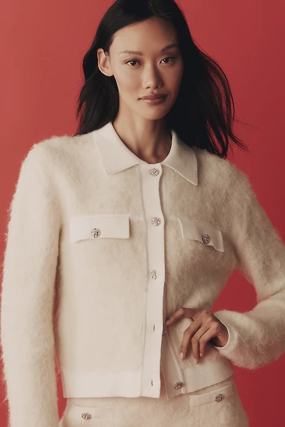 Endless Rose Textured Collared Cardigan Sweater