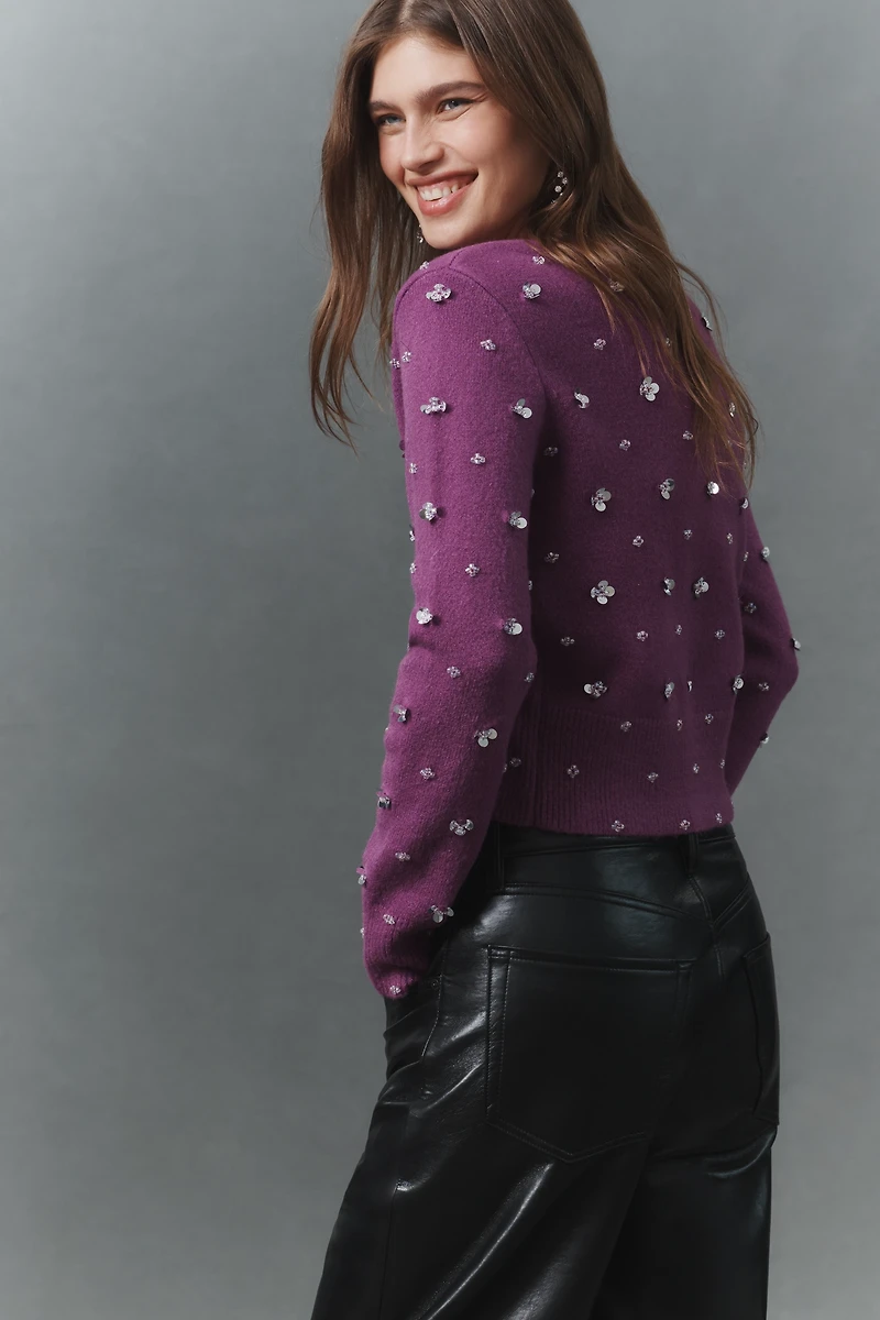 Endless Rose Sequin-Embellished Cardigan Sweater