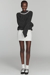 Endless Rose Jewel-Embellished Crew-Neck Sweater