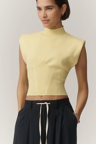 Endless Rose Mock-Neck Knit Muscle Tee