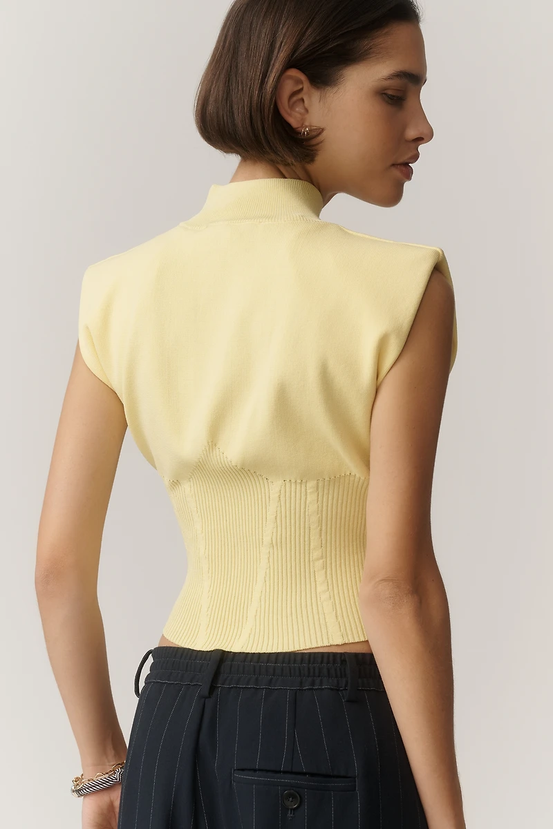 Endless Rose Mock-Neck Knit Muscle Tee