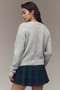 The Gracey Cable Floral Pullover Sweater by Maeve