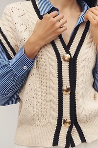 Maeve Pointelle Buttondown Sweater Vest