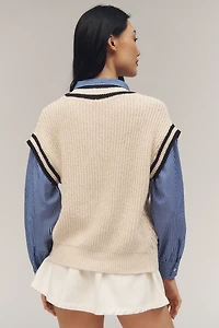 Maeve Pointelle Buttondown Sweater Vest