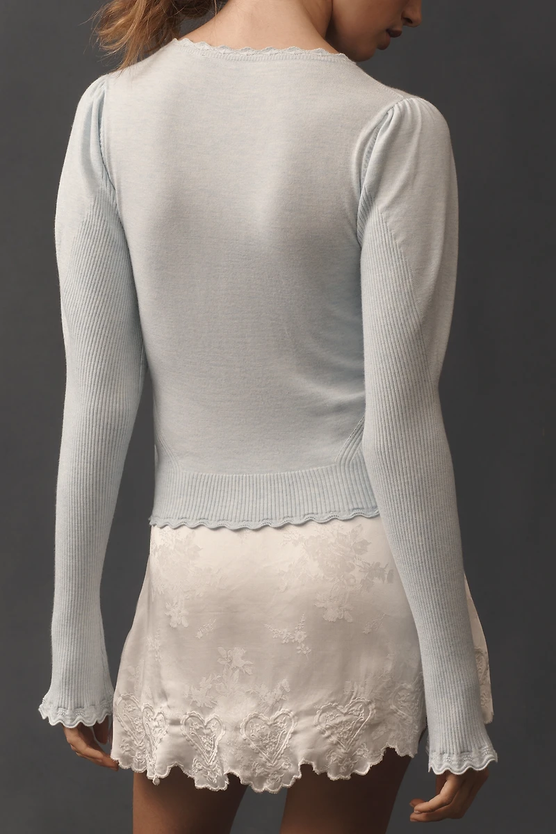 By Anthropologie Puff-Sleeve Buttondown Top