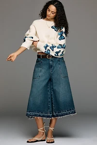 Pilcro Long-Sleeve Crew-Neck Butterfly Sleeve Pullover