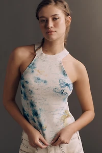 Pilcro Cotton Linen Halter Sweater Tank