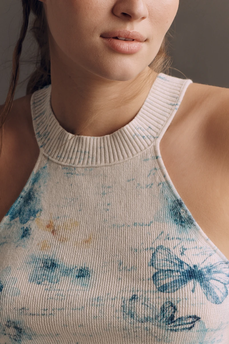 Pilcro Cotton Linen Halter Sweater Tank