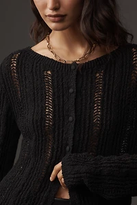 By Anthropologie Crop Textured Cardigan Sweater