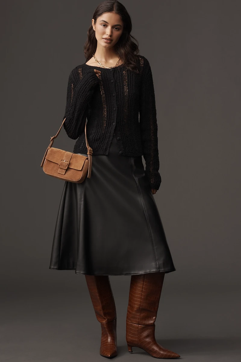 By Anthropologie Crop Textured Cardigan Sweater