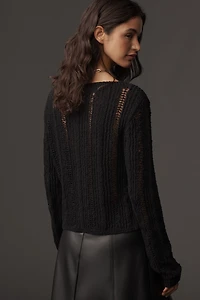 By Anthropologie Crop Textured Cardigan Sweater