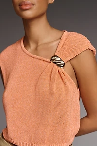 By Anthropologie Asymmetric Hardware Sweater Tank