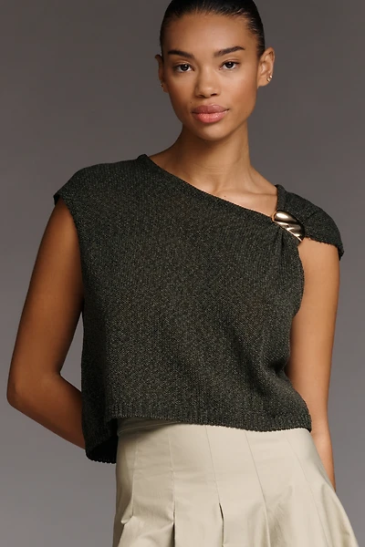 By Anthropologie Asymmetric Hardware Sweater Tank