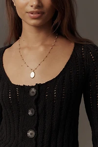 Pilcro Cotton Scoop-Neck Stitched Cardigan