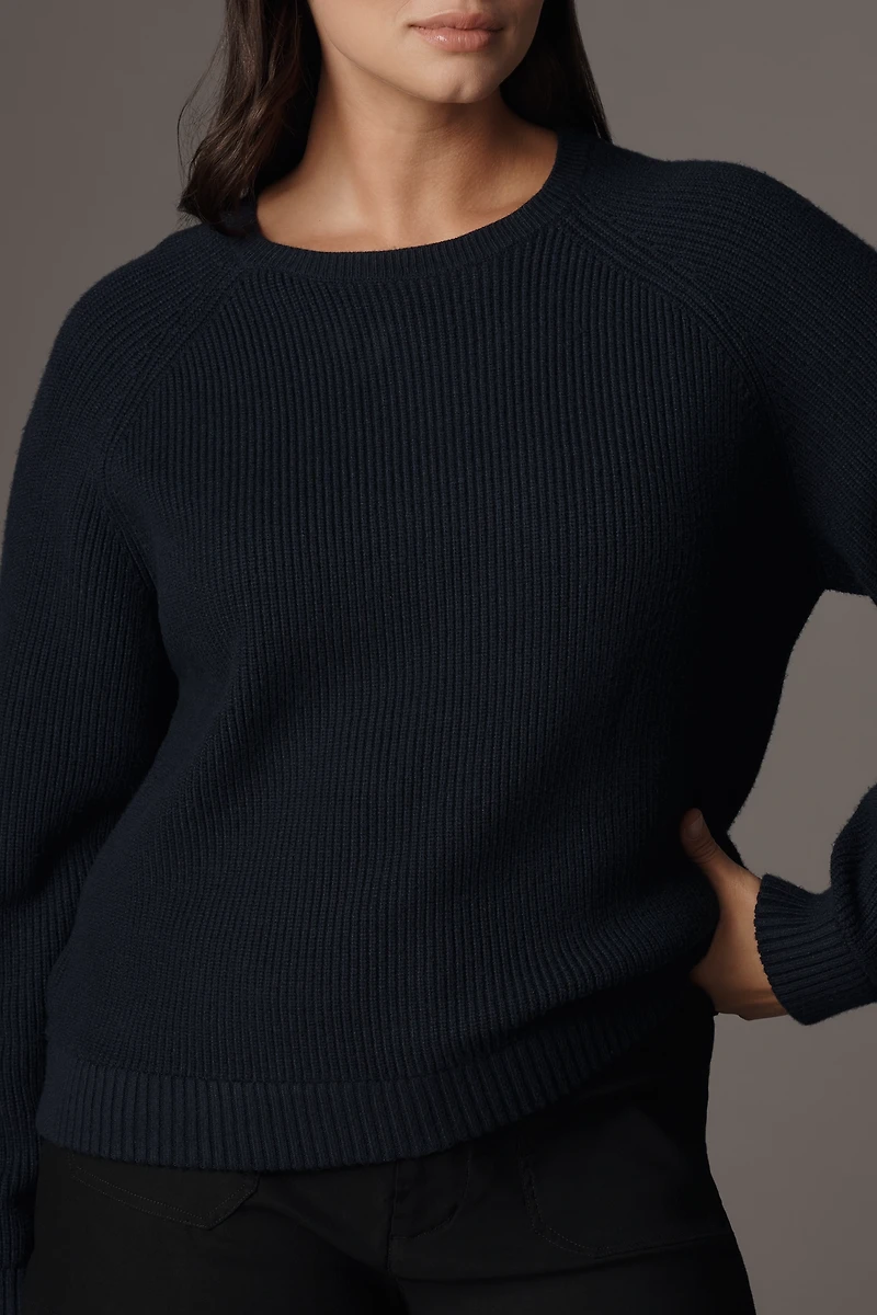 By Anthropologie Denim-Collar Polo Sweater