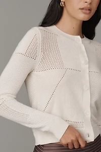Central Park West Lilla Pointelle Cardigan Sweater