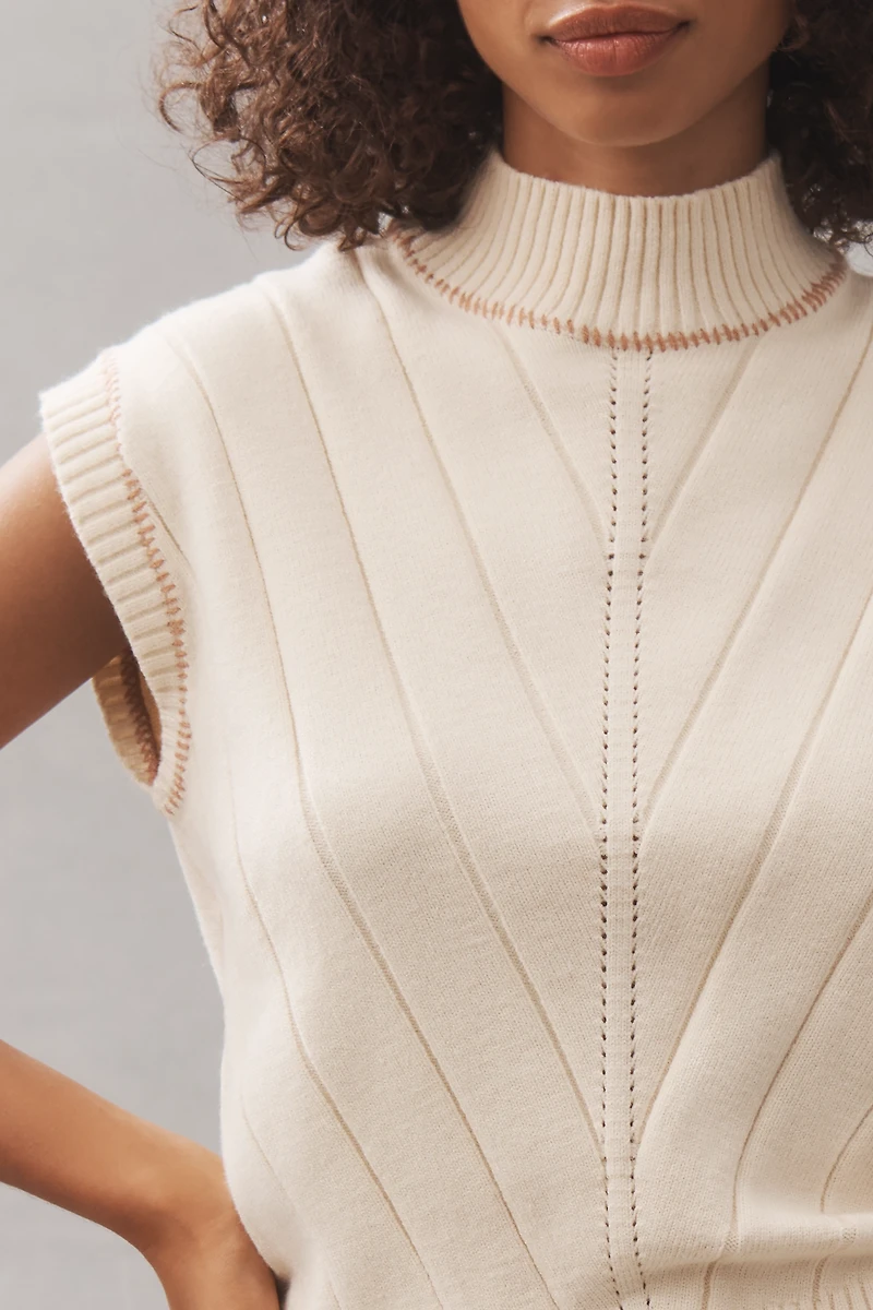Central Park West Myra Mock-Neck Sweater Vest