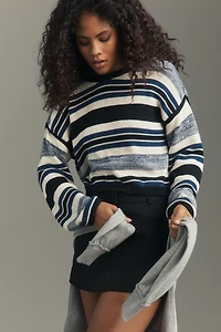 Central Park West Crew-Neck Tie-Back Sweater
