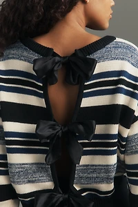 Central Park West Crew-Neck Tie-Back Sweater