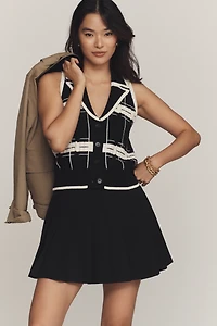 Central Park West Collared V-Neck Sweater Vest