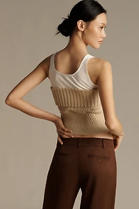 Central Park West Goldie Foldover Layered Sweater Tank