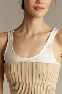 Central Park West Goldie Foldover Layered Sweater Tank