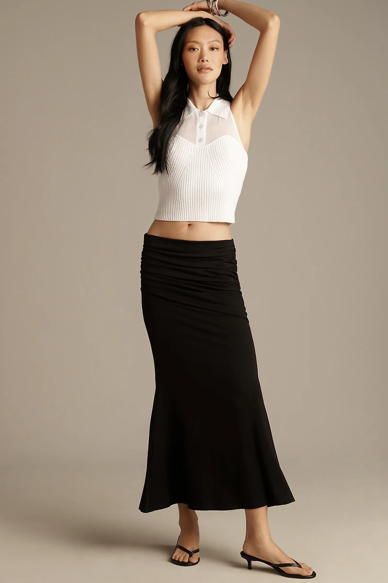 Central Park West Sheer Polo Sweater Tank