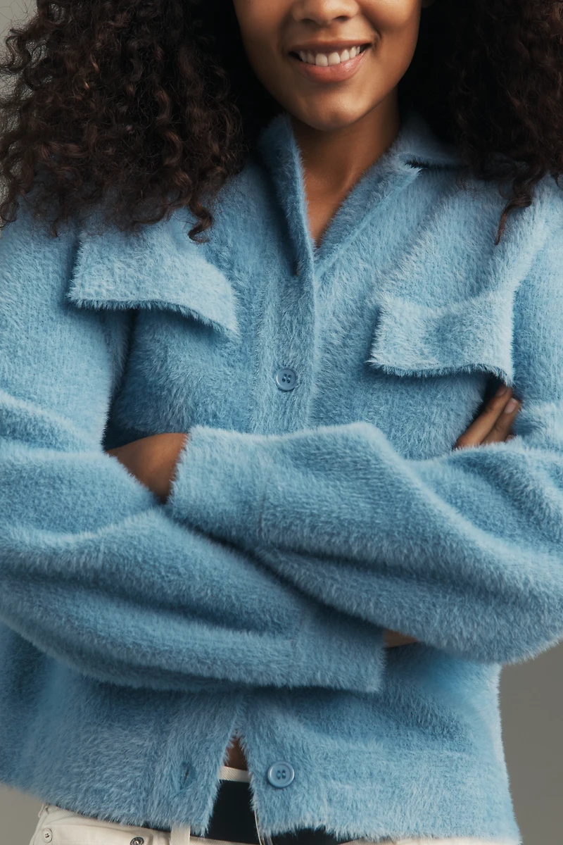 Susana Monaco Fuzzy Cardigan Sweater