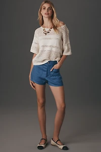 Sanctuary Crew-Neck Open-Knit Sweater Tee