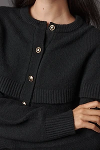 Sanctuary Crew-Neck Cape Cardigan Sweater