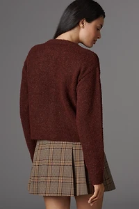 Sanctuary Crew-Neck Bouclé Cardigan Sweater