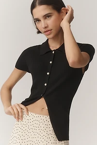 Sanctuary Lover Girl Short-Sleeve Buttondown Sweater