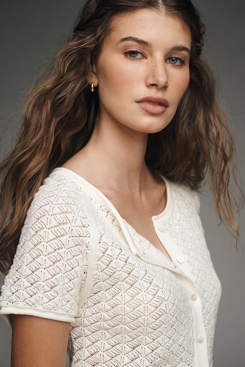 Sanctuary All In Short-Sleeve Cardigan Sweater