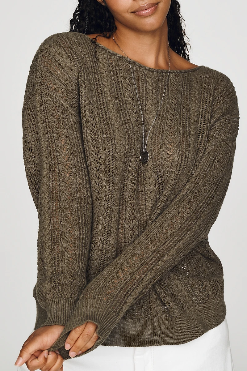 Sanctuary 100% Cotton Pointelle Sweater