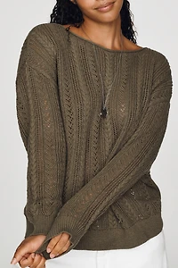 Sanctuary 100% Cotton Pointelle Sweater