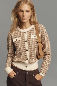 Hunter French Ribbed-Hem Button-Front Sweater