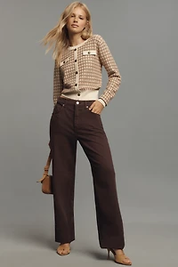 Hunter French Ribbed-Hem Button-Front Sweater