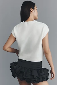 NVLT Sequin Embroidered Flower Sweater Vest