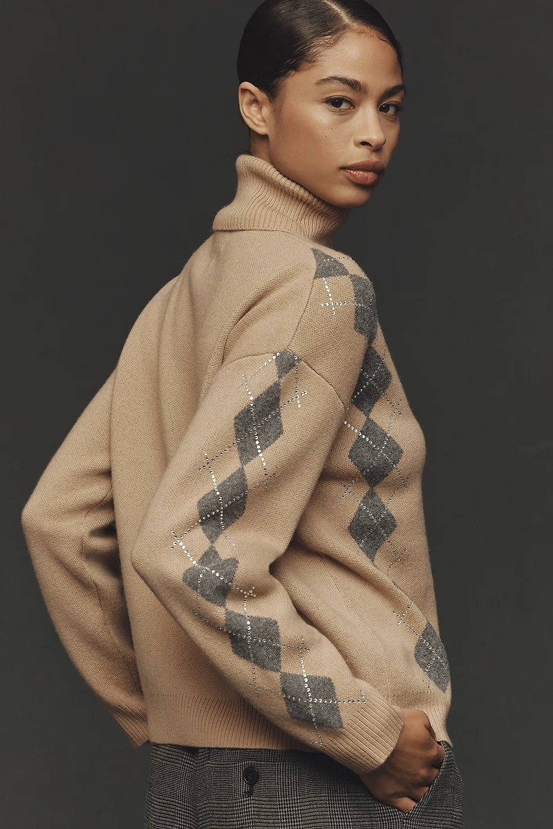 Retrofete Alberte Wool Cashmere Argyle Sweater