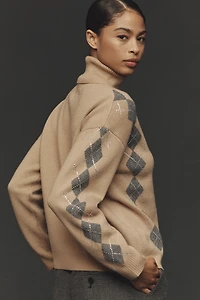 Retrofete Alberte Wool Cashmere Argyle Sweater