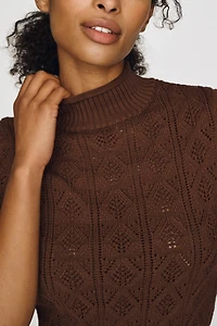 By Anthropologie Short-Sleeve Cable Sweater