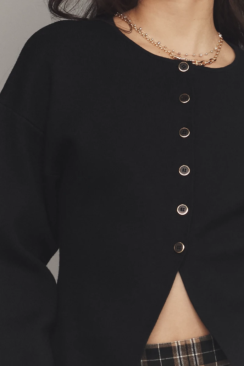 Good American Exaggerated Cardigan Sweater