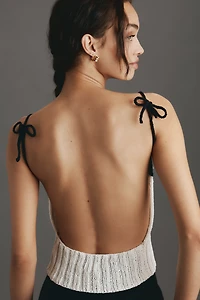 Mandinga Maggie Flower Icon Open-Back Knit Tank Top