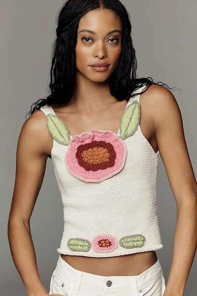 Mandinga Andora 100% Cotton Knit Floral Tank