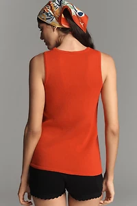 By Anthropologie Twist-Front Cutout Sweater Tank Top