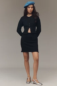 Pilcro Crew-Neck Fitted-Waist Cardigan Sweater